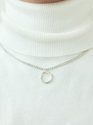 one point ring necklace-silver925