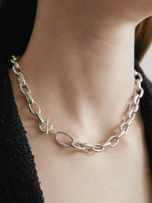 tweed chain necklace