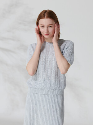 Linnen knit top (light blue)
