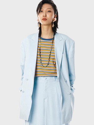 Teen Love Tencel Double Blazer[Blue(UNISEX)]_UTH-SB21