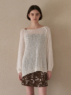 Loose fit netting knit - ivory