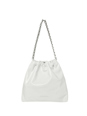 MUFFY LEATHER chain BAG - WHITE