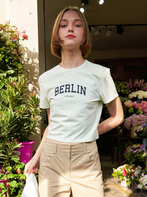 베를린 슬림핏 티셔츠 라임