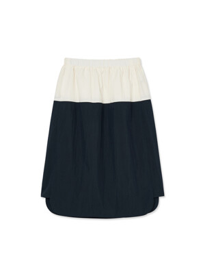 Women Easy Twotone Skirt_Navy