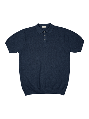 Texture Summer Polo Knit (Blue)