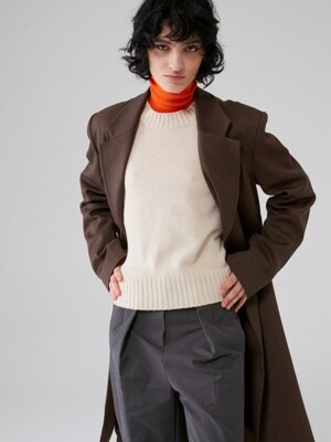 CLASSIC SINGLE-BREASTED LONG COAT_BROWN