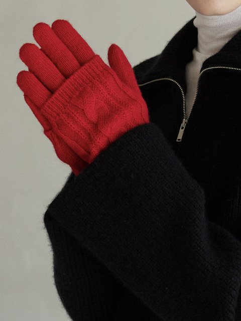 패션액세서리 - 마레디마리 (Mare di mari) - Cashmere Layered Gloves Red