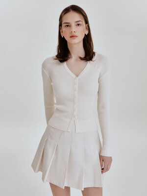 Deep v logo cardigan 3color