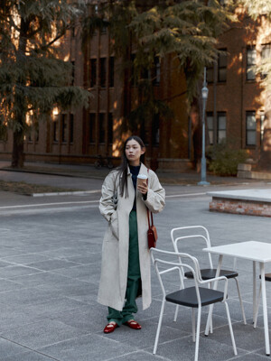 2-BUTTON TRENCH COAT-LIGHT MINT