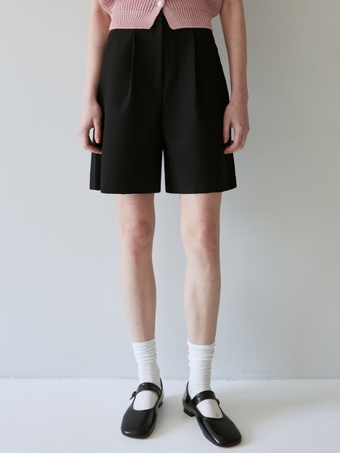 팬츠 - 얀13 (YAN13) - BASIC BERMUDA PANTS_BLACK