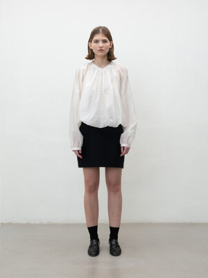 Sheer volume blouse (ivory)