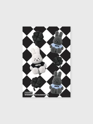 CHECKER BOARD FLUFFY POPO-BLACK(엽서)