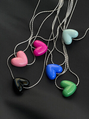 COLOR POP HEART SET NECKLACE (6colors) AN223022