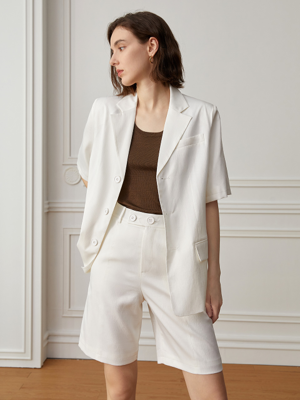 YY_Lovey short suit set_white jacket