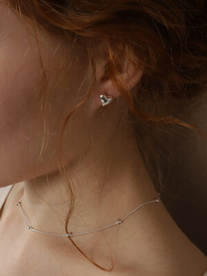 PS151E Romantic Heart Stud Post Silver Earrings