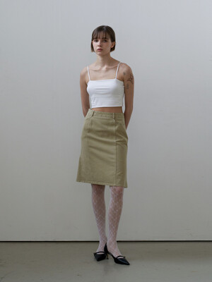 Square-Line Crop Top Ivory