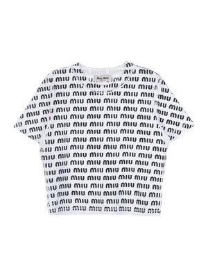 미우미우 여성 프린트 코튼 티셔츠 MJN450 12P2 F0009