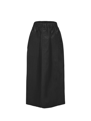 24SS Crinkle Banding Skirt - Black