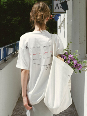 embroidery boxy t-shirt (white)