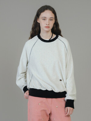 F Stitch Velour Sweatshirt_Melange