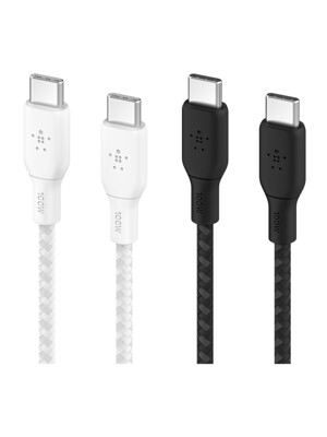 벨킨 부스트업 브레이디드 100W C to C타입 초고속 충전 케이블 PD 2미터 CAB014bt2M
