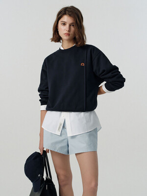 UNISEX DUNST LOGO CREASE SWEATSHIRT FRENCH NAVY_UDTS5A103N2