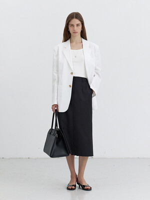 H-LINE LONG SKIRT BLACK_UDSK5B228BK