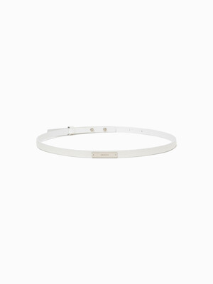 Grace Slim Leather Belt (Ivory/Cream/Black)