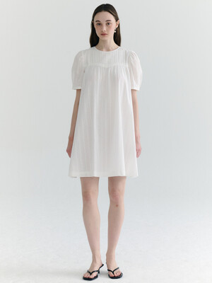 Eyelet Puff Sleeve Mini Dress