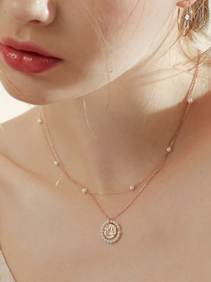 EDGE PEARL COIN NECKLACE