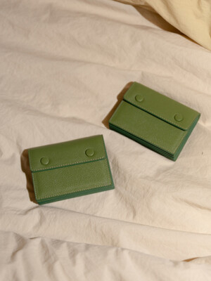 Accordion card wallet-moss green