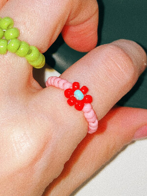 Cherry Bloom Flower Beads Ring 비즈반지