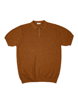 Texture Summer Polo Knit (Orange)