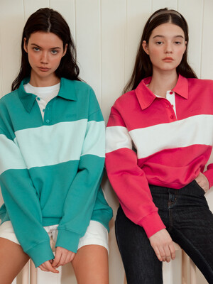 KAPIOLANI Color blocking sweatshirt (Magenta/Teal blue)