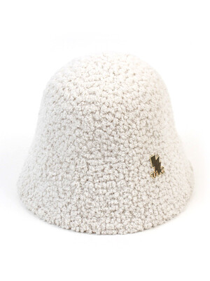 Round Fleece White Bucket Hat 버킷햇