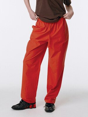 Cotton Banding Pants 002 - Orange Red