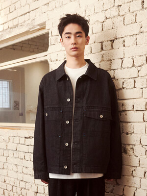 오버핏 데님 자켓 (Indigo)