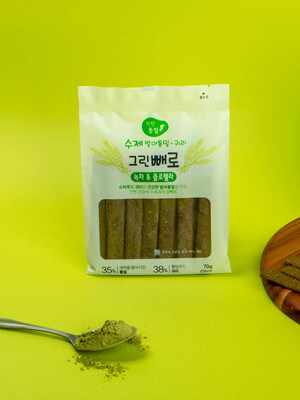 수제발아통밀 살빼로 녹차 클로렐라 그린빼로 70g 5봉