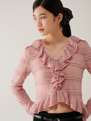 Matilda Lace Knit Top_pink