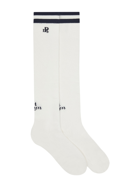 패션액세서리,스포츠웨어,골프 - 포트메인 (PORT MAYNE) - STRIPE JACQUARD KNEE SOCKS - WHITE