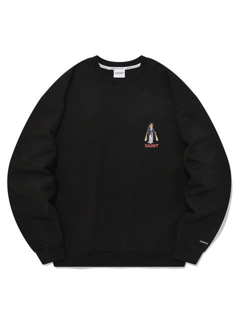 티셔츠,티셔츠 - 세인트페인 (SAINTPAIN) - SP GRACE MARY CREW NECK-BLACK