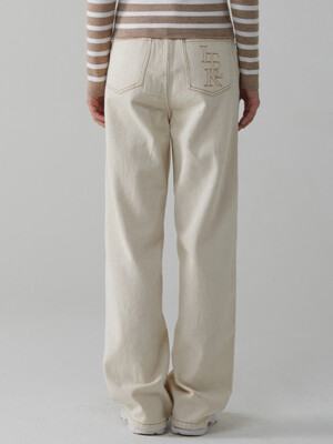 WIDE ECRU DENIM PANTS_IVORY