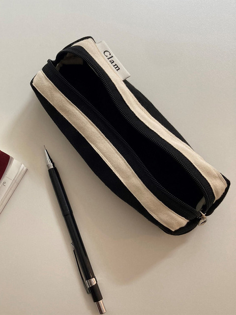 문구,클러치 - 클램 (Clam) - Clam round pencilcase _ Black (2Size)