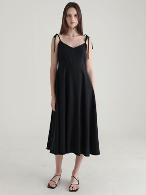 리사이클 나일론 타이 숄더 드레스(BLACK)
