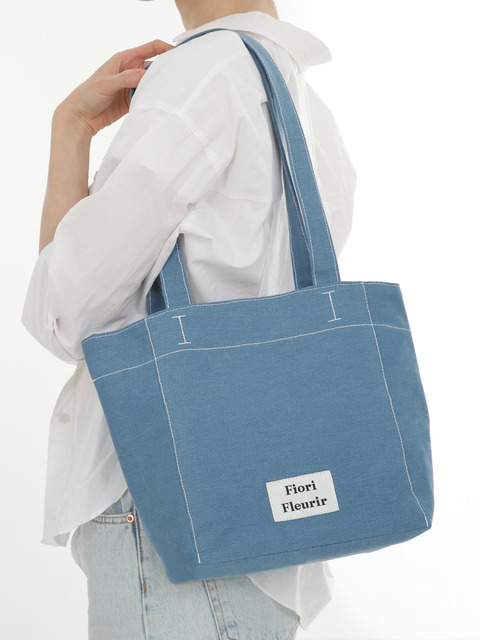 에코/캔버스백,숄더백 - 피오리플레리르 (Fiori Fleurir) - Brisa Canvas shoulder bag_Skyblue