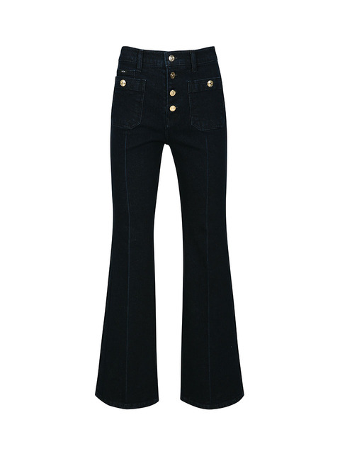 데님 - 와이씨에이치 (YCH) - BUTTONED BOOT-CUT JEANS (DARK NAVY)