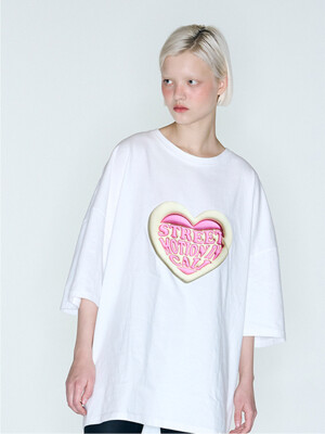 Heart-Logo T-Shirt_White(Over-Fit) Unisex