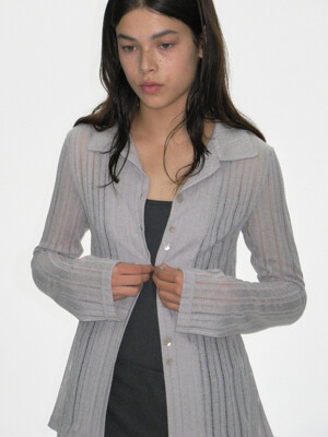 BUTTON UP FLARE SHIRTS, LIGHT GRAY
