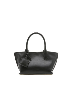 Leather Mini Tote Bag, Black