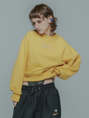 HOTFIX CROP SWEATSHIRT_YELLOW